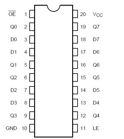 TC74AC373F pin connection