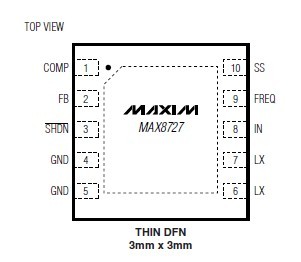 MAX8727ETB pin connection