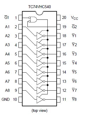 TC74VHC540F pin connection