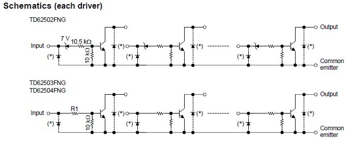 TD62502FNG pin connection