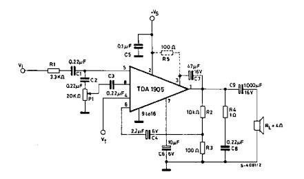 TDA1905 pin connection
