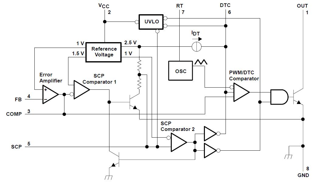 TL5001CDR pin connection