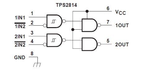 TPS2814D pin connection