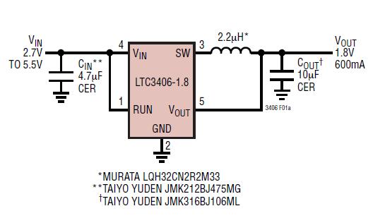 LTC3406BES5 pin connection
