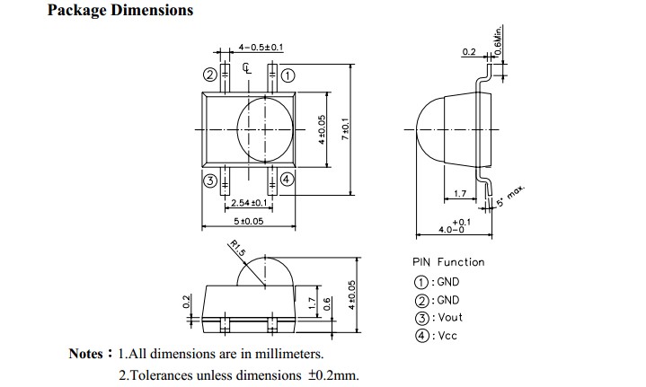 IRM-H638/TR2 package dimensions