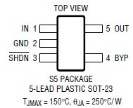 LT1761ES5-5 Pin Configuration