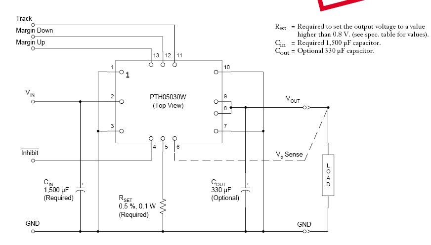 PTH05050WAH circuit diagram