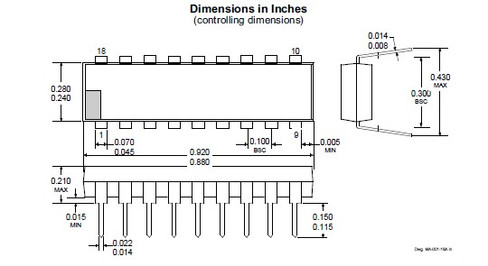 UDN2981A dimension figure