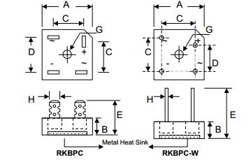 KBPC15A/1600V pin connection