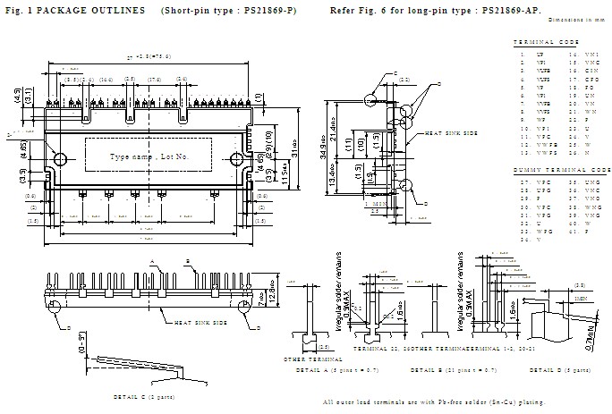 PS21869-AP block diagram