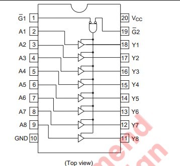 hd74lvc541atell pin connection