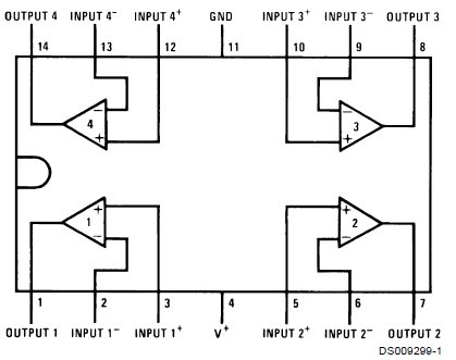 lm324mx pin connection
