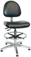 BEVCO9551MC2-BKVDELUXE CLEANROOM TASK STOOL ON GLIDES W/FOOTRING detail