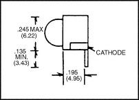 550-0505F - INDICATOR, LED PCB, 5MM, RED, 5V detail