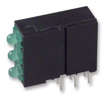 570-0100-222F - INDICATOR, LED PCB, 3-LED, GREEN, 8.7MCD detail