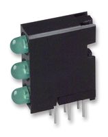 564-0200-222F - INDICATOR, LED PCB, 3-LED, GREEN, 1.6MCD detail