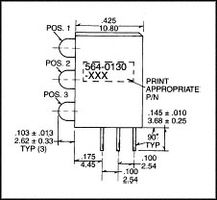 564-0200-132F - INDICATOR, LED PCB, 3LED, RED/YELLOW/GRN detail