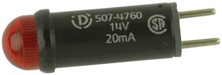507-4760-3731-500F - INDICATOR, LED, RED, 10MCD, 14VDC detail